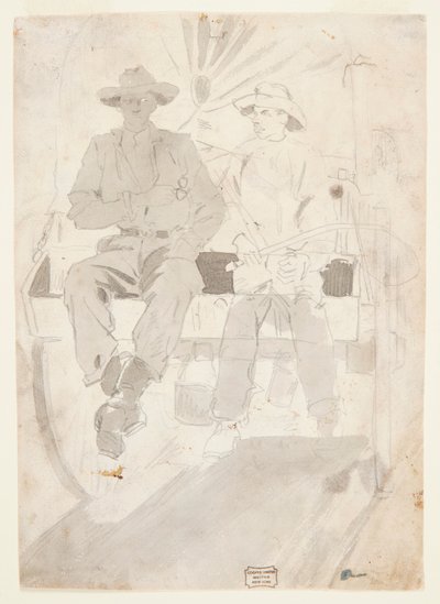 Zwei Männer in einem Armeewagen von Winslow Homer