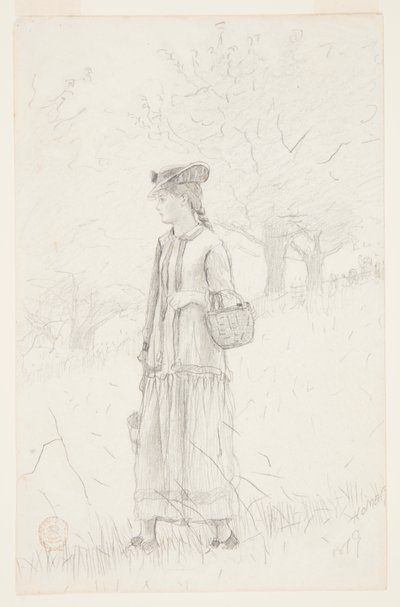 Junge Frau mit einem Korb von Winslow Homer