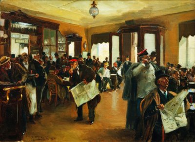 Im Café Dominique von Wladimir Jegorowitsch Makowski