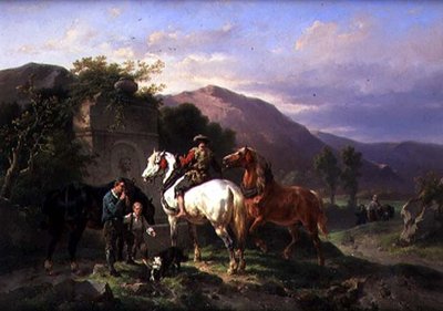 Die Pferde tränken von Wouterus Verschuur