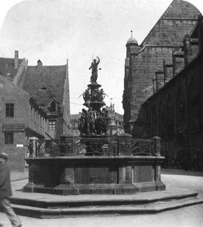 Tugendbrunnen, Nürnberg, Bayern, Deutschland, ca. 1900 von Wurthle and Sons