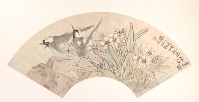 Vögel und Narzissen, datiert 1883 von Xu Xiang