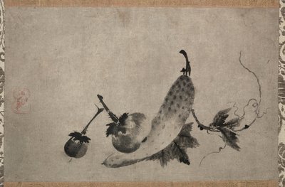 Gurken und Aubergine, 1500er von Yamada Doan