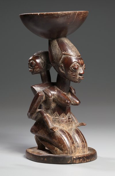 Mutter-und-Kind-Karyatidengefäß, Mitte bis Ende 1800er Jahre von Yoruba Culture