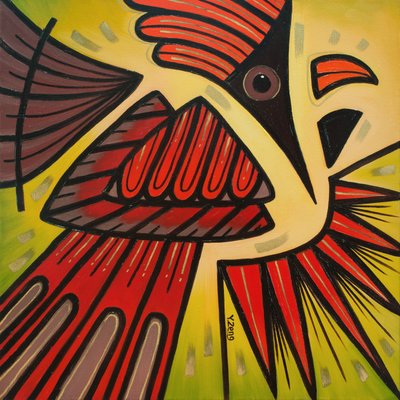 Hinterhofvogel Kardinal, 2023 von Yue Zeng