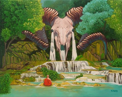 Widder-Schädel-Wasserfall, 2023 von Yue Zeng