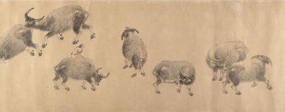 Wasserbüffel, datiert 1639 von Zhang Hong