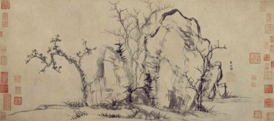 Elegante Felsen und spärliche Bäume von Zhao Mengfu