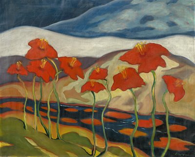 Landschaft mit Blumen von Zolo Palugyay
