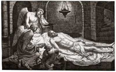 Engel um Jesus von . .
