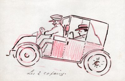 Auto mit Fahrer von . .