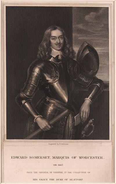 Edward Somerset, Marquis von Worcester, ca. 1640 von Frederick (attr. to) Barnard