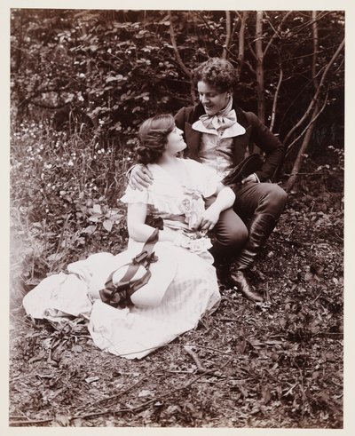 Edwardianisches Porträt, Paar im Kleid des 19. Jahrhunderts von John Pardon