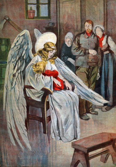 Schutzengel, ca. 1910 (Gravur) von . .