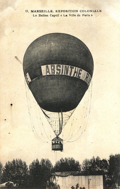Heißluftballon Werbung für Absinth Rivoire von Frederick (attr. to) Barnard