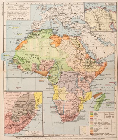 Karte, die die Aufteilung Afrikas zeigt von . .