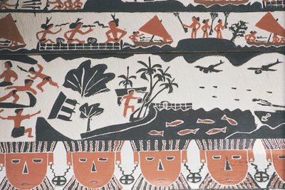 Matte mit traditioneller Dekoration, Mikronesien von William Walcutt