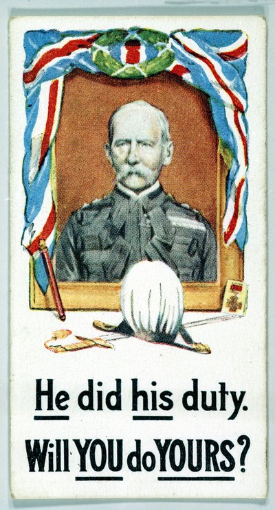 Vereinigtes Königreich: Zigarettenkarten - WW1 Rekrutierung von Ferdinand Georg Waldmuller