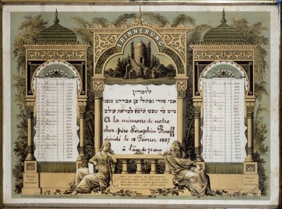Jahrzeit-Tafel (Farblithografie) von Hippolyte Lalaise Devéria