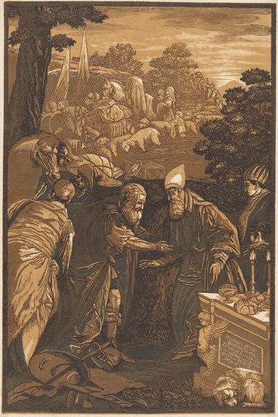 Melchisedech segnet Abraham von after Francesco Bassano II John Baptist Jackson