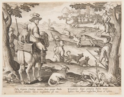 Hasenjagd von after Jan van der Straet, called Stradanus