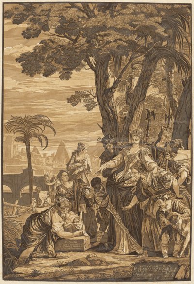 Das Auffinden des Moses von after Veronese John Baptist Jackson