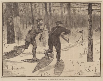 Hirschjagd in den Adirondacks im Winter von after Winslow Homer