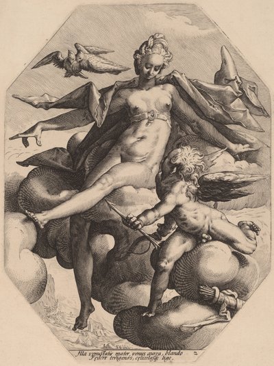 Venus und Amor von attributed to Jacob Matham, after Hendrick Goltzius