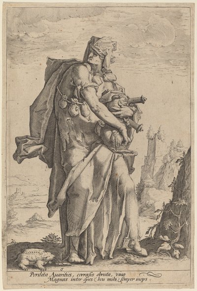 Geiz von attributed to Jacob Matham, after Hendrik Goltzius