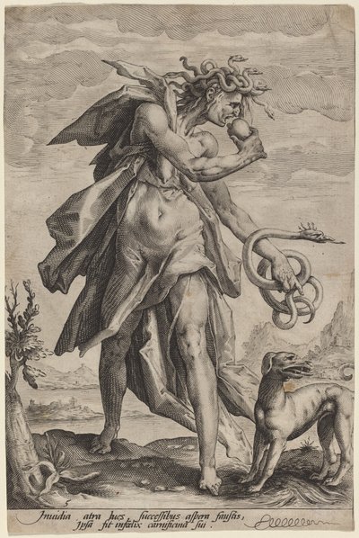 Neid von attributed to Jacob Matham, after Hendrik Goltzius