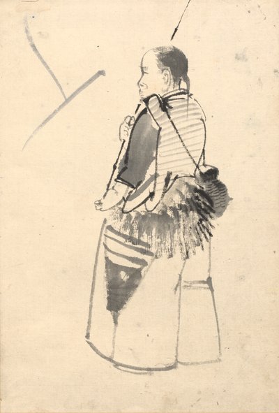Tänzer im Fischergewand von attributed to Kono Bairei