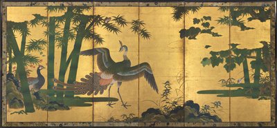 Pfauen und Bambus von attributed to Tosa Mitsuyoshi