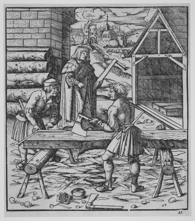 Zimmerleute, ca. 1500 von the Elder Hans Burgkmair