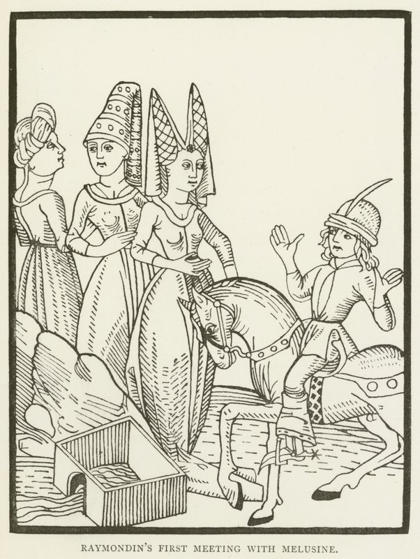 Raymondins erstes Treffen mit Melusine (Stich) von (after) English School
