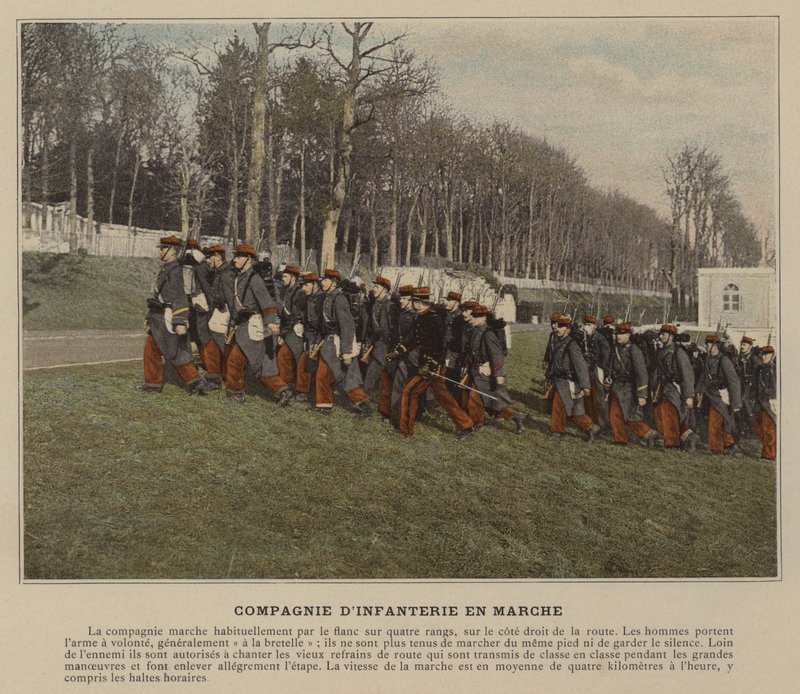 Infanteriekompanie im Marsch von (after) French Photographer