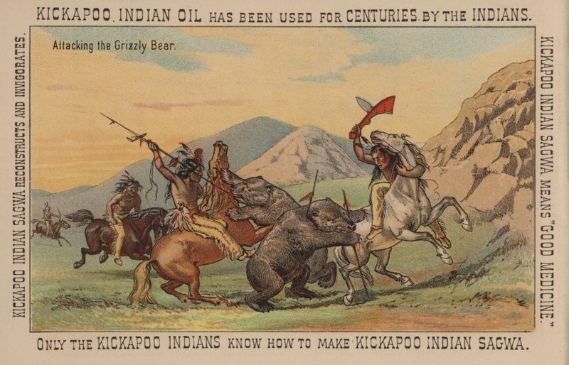 Indianer greifen Grizzlybären an von American School