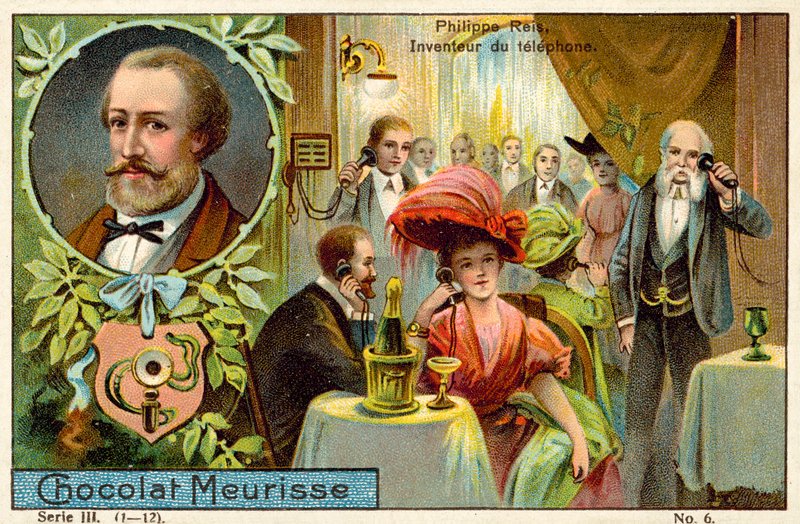 Johann Philipp Reis, deutscher Erfinder des Telefons von French School