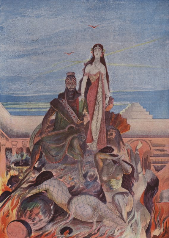 Der Scheiterhaufen des Sardanapal von French School