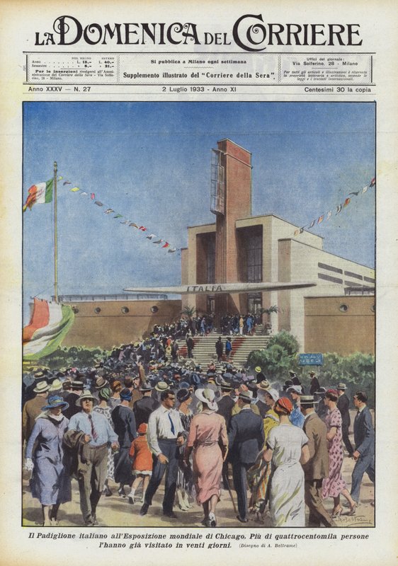Der italienische Pavillon auf der Weltausstellung in Chicago von Achille Beltrame