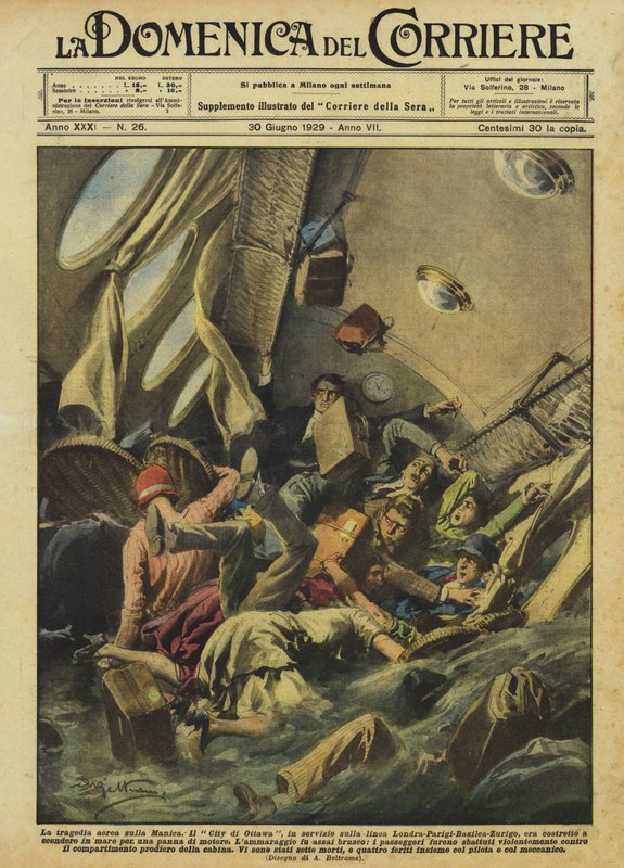 Die Lufttragödie über dem Ärmelkanal von Achille Beltrame