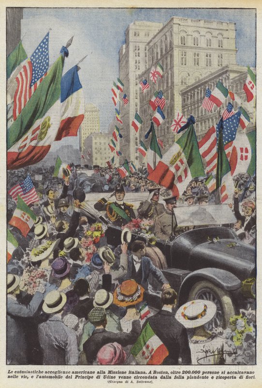Die begeisterten amerikanischen Empfänge der italienischen Mission von Achille Beltrame