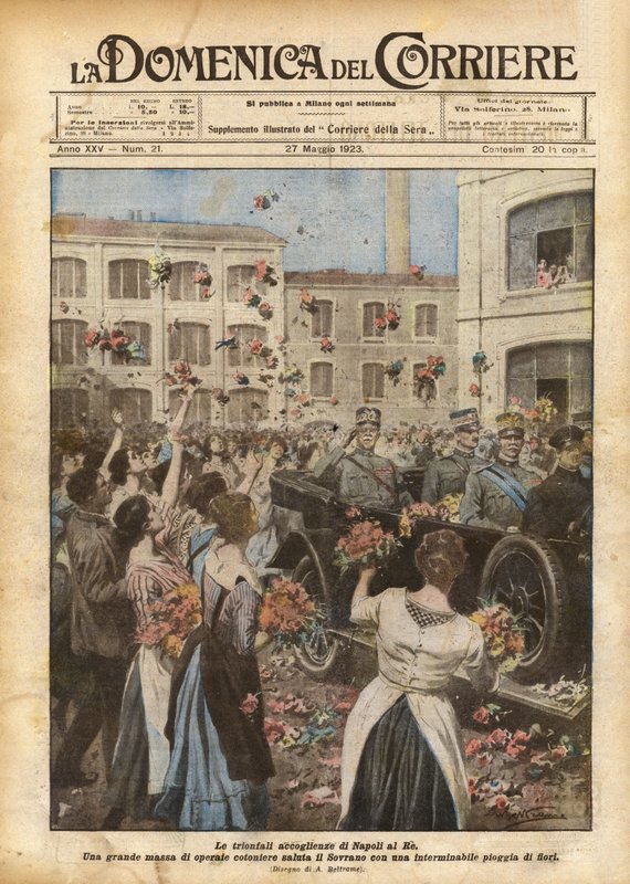 Die triumphalen Empfänge von Neapel für den König von Achille Beltrame