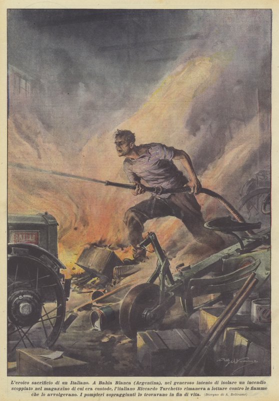 Das heldenhafte Opfer eines Italieners von Achille Beltrame