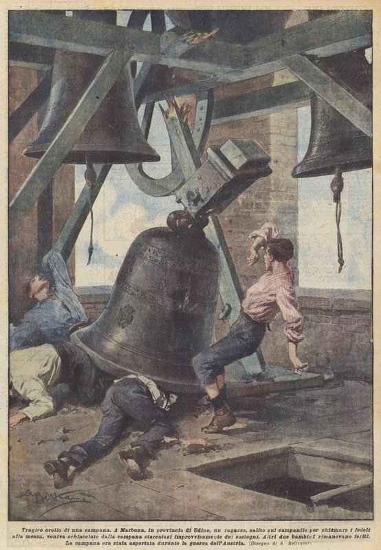 Tragischer Einsturz einer Glocke von Achille Beltrame