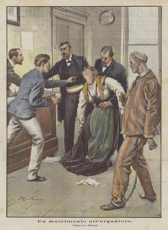 Eine Hochzeit im Gefängnis von Achille Beltrame
