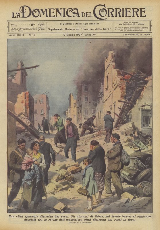 Eine spanische Stadt von den Roten zerstört von Achille Beltrame