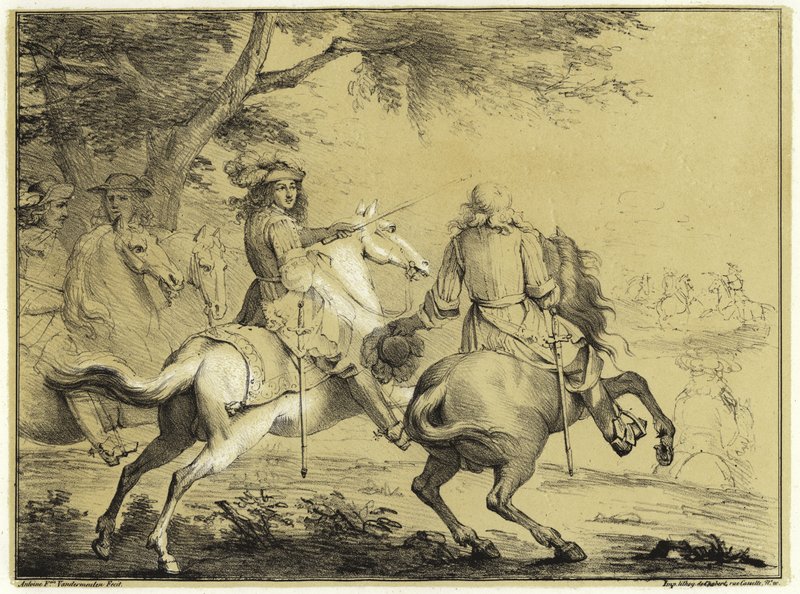 König Ludwig XIV. bei der Niederlage der spanischen Armee nahe dem Brügge-Kanal im Jahr 1667 von Adam Frans van der Meulen