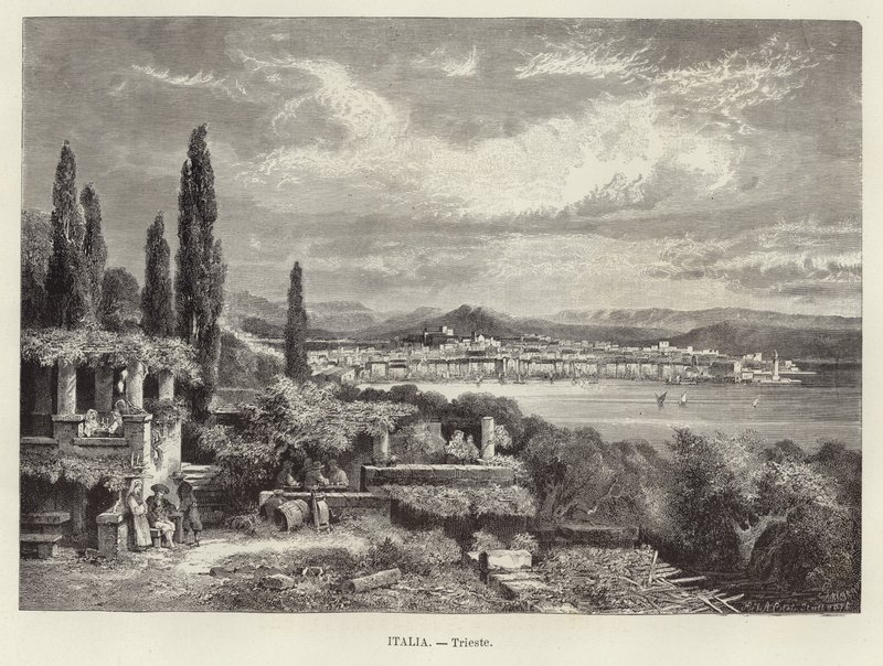 Italien - Triest. Gravur von A Clos von Adolf Closs