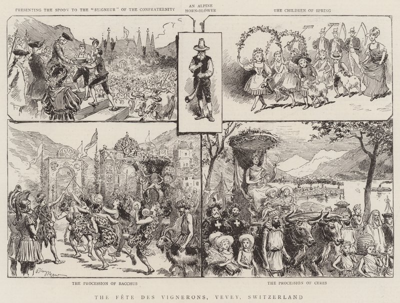 Das Winzerfest, Vevey, Schweiz von Adrien Emmanuel Marie