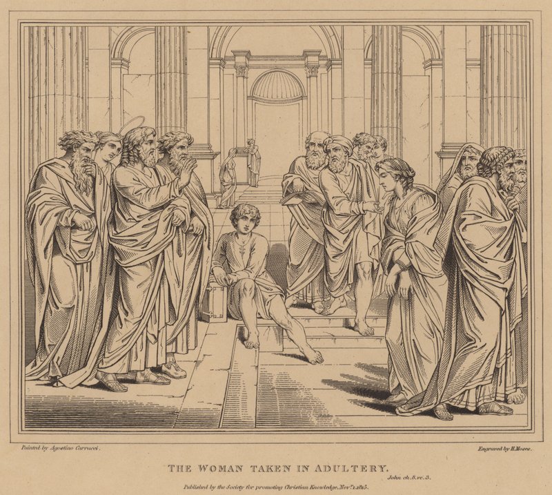 Die Ehebrecherin, Johannes von Agostino Carracci